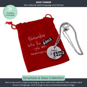 Smartass & Sass “Watch Yourself” Necklace with Velvet Pouch